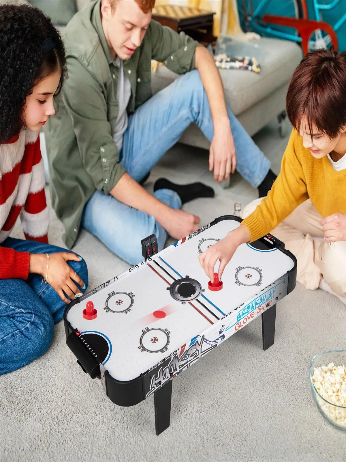 42-Zoll-Airhockey-Spieltisch, Airhockey-Tisch mit elektronischem LED-Score-Zähler, Airhockey-Eishockey, Air Hockey-Tisch – Detail 1