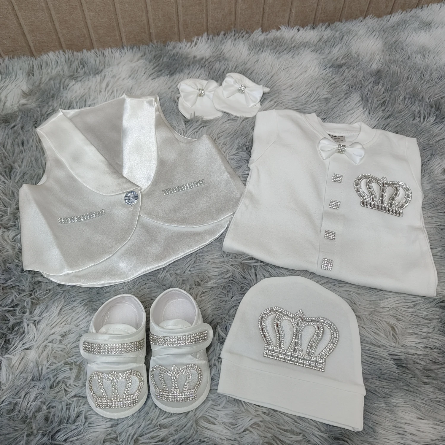 Weißer Blazer, kleiner Gentleman, Baby-Tauf-Outfit, Baby-Taufkleidung für Jungen, 0–1 Jahre, Hochzeit, Babyparty, Geschenkbox – Detail 10