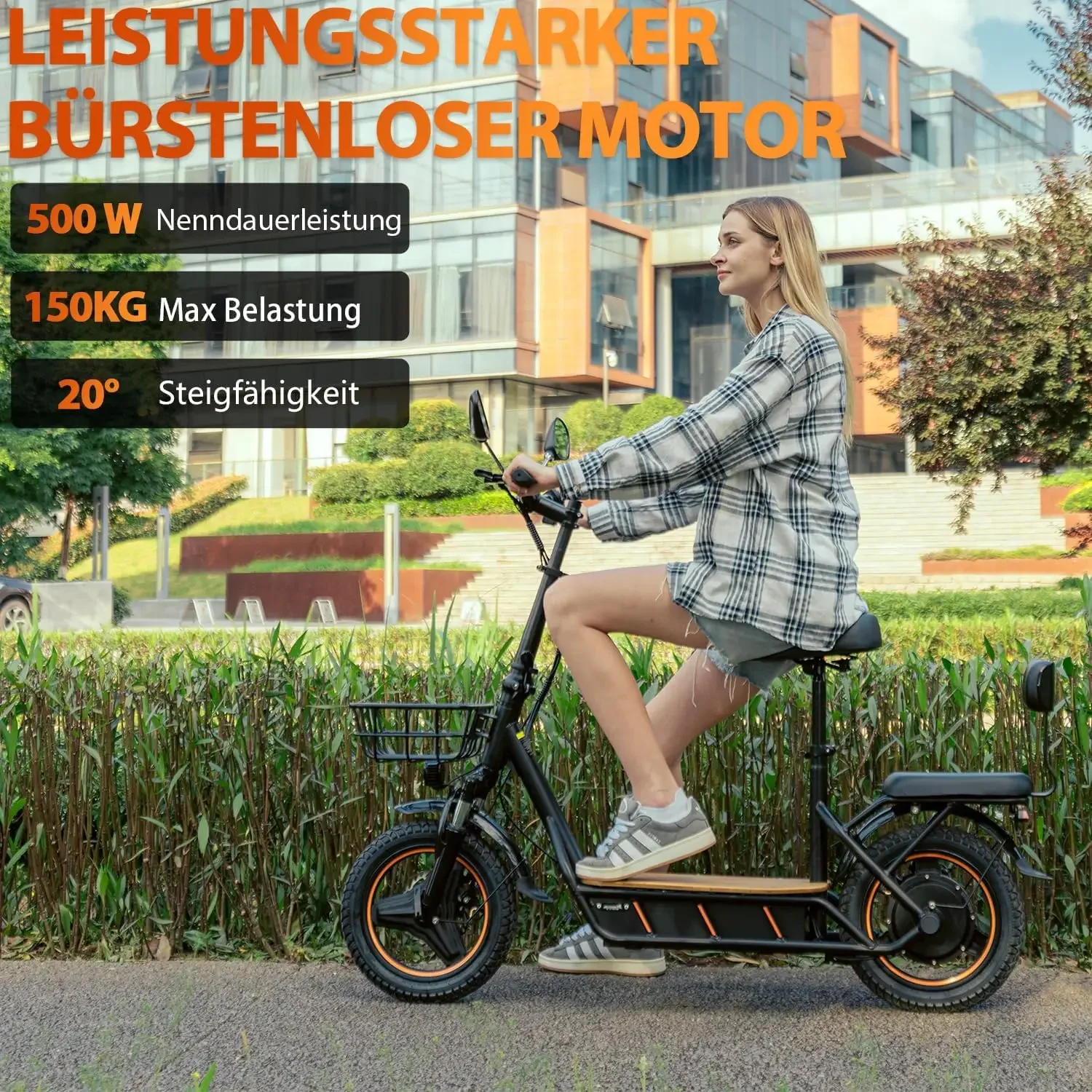 Kukirin C1 Pro PEAK 800W 48V 26AH Monopattino Elettrico Pieghevole per Adulti con Sedile, Pneumatici Fuoristrada da 14 Pollici, Autonomia Massima 100KM - immagine 4