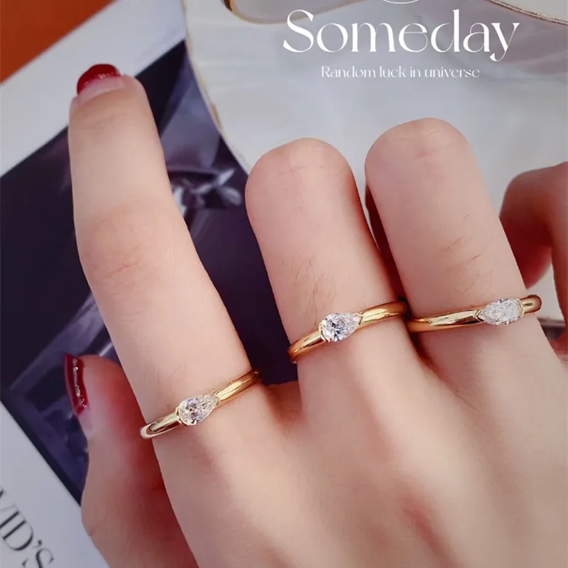 

UBESTNICE овальные кольца с бриллиантами настоящие 18K оригинальные ювелирные изделия из желтого золота AU750 грушевидные бриллианты кольцо для женщин Свадебная вечеринка GIA