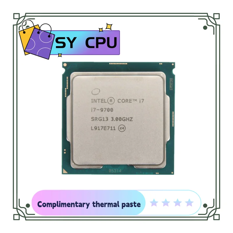 

Процессор Core i7-9700, 3,0 ГГц, 12 МБ, 65 Вт, 8 ядер, 8 потоков, 14 нм, процессор 9-го поколения, LGA1151 фонарь для Z390