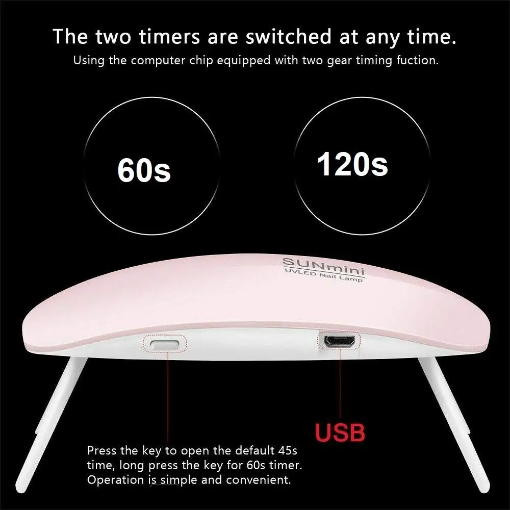 LULAA Mini Mouse Gel Nails Polish Drying Lamp USB Nail Phototherapy Machine Professional Manicure Tool Salon Equipment 5