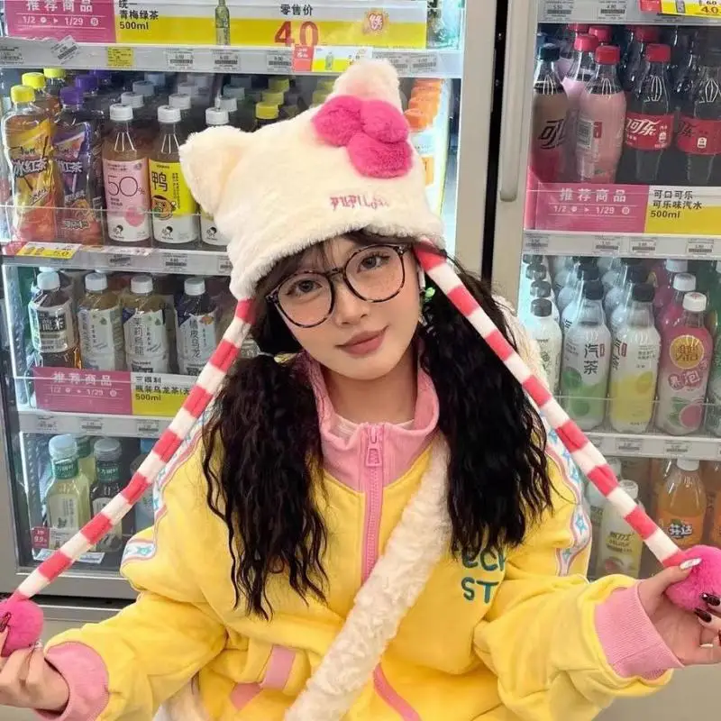 かわいいサンリオハローキティぬいぐるみ帽子漫画動物パンダ秋冬