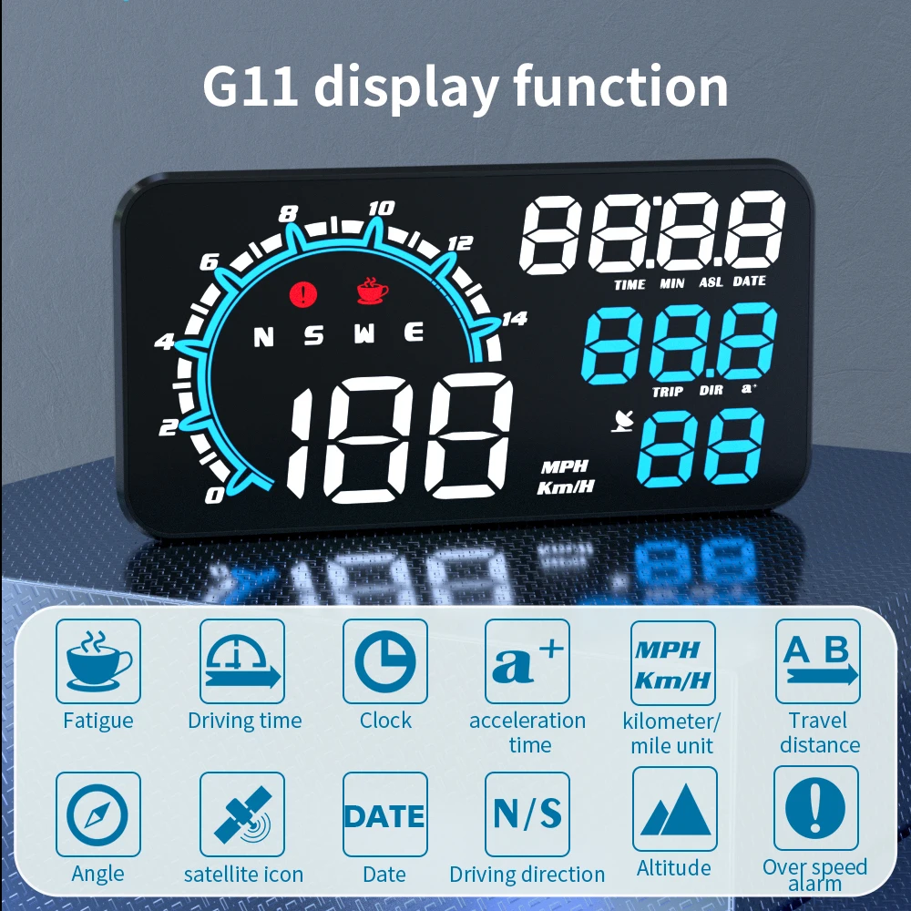 G11  ÷ ڵ HUD OBD2 GPS  跮   LCD ,    ׼