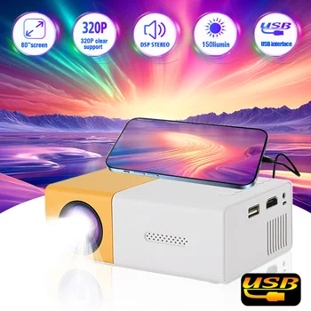 Portable LED projector Equip 72 lnch Screen and Bracket Dlp Full Hd 1000 Lumen Home Theater Media Player Outdoor Mini Projector 2