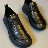 New Men's Business Casual Board Shoes Round Toe Fashion British Versatile Breathable PU Leather Soft Soled Formal Shoes for men 2