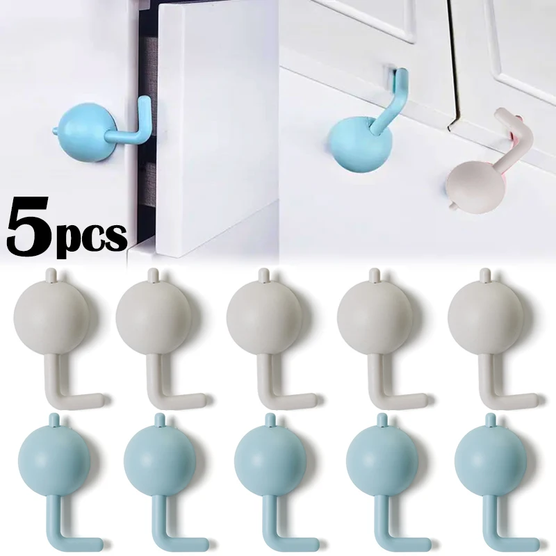 Children Drawer Anti-lock Baby Cabinet Safety Lock Kitchen Door Fixing Buckle Anti-pinch Multifunctional 5PCS cabinet lock child lock safety lock