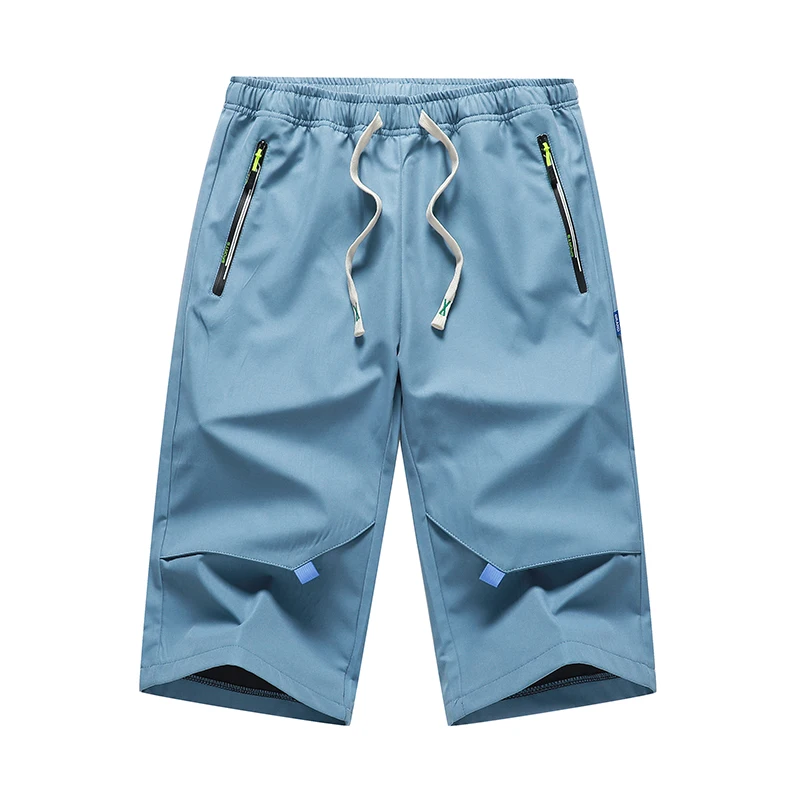 Solid Color High Waisted Men's Clothing Elastic Pockets Casual Summer Streetwear Sweatpants Cargo High Street Casual Shorts