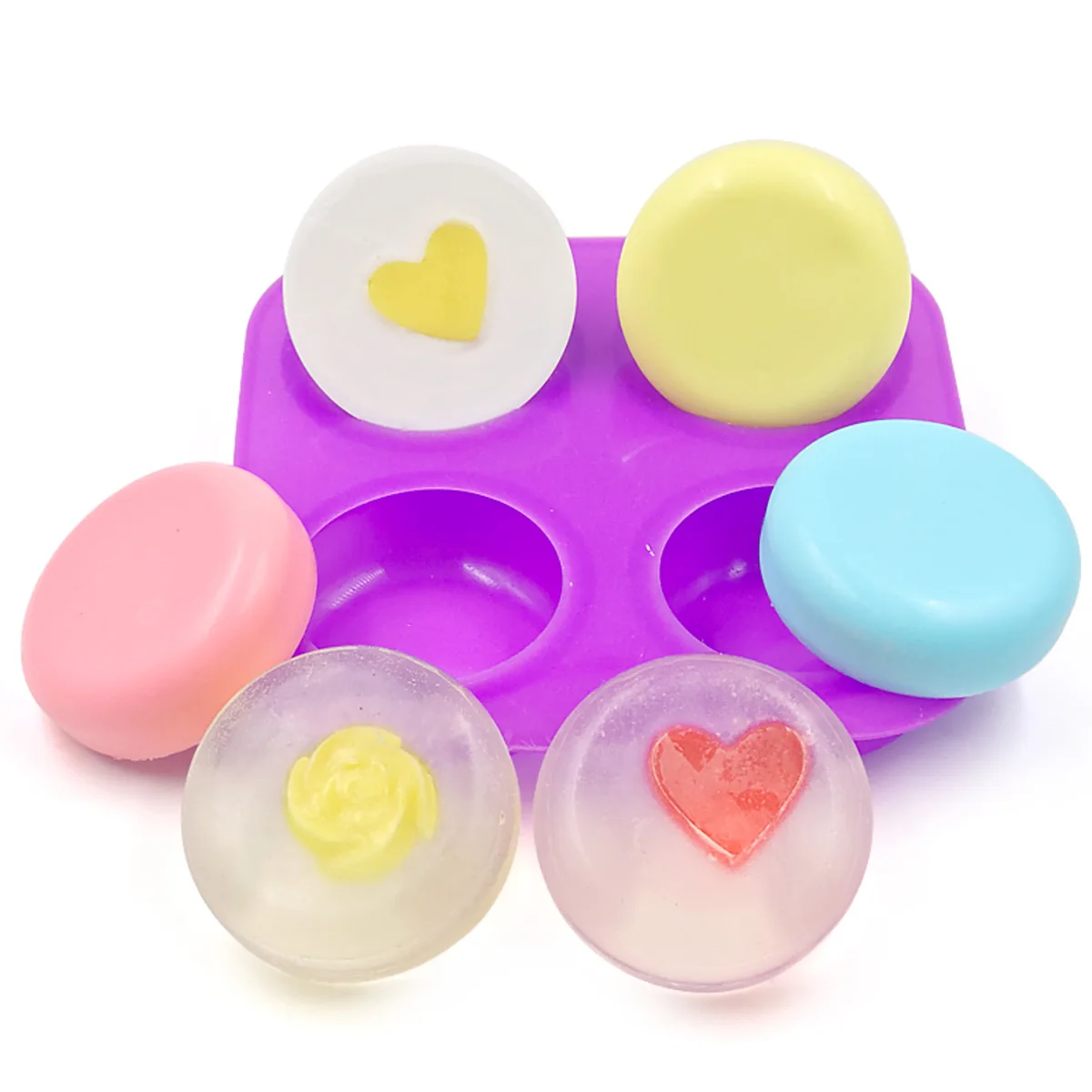 Concrete Molds Silicone Mold 4 Cavities Making Round Hedgehogs Cement Or Plaster Stones Mandala Dot Painting