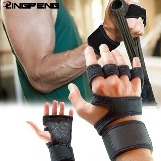 Guantes de levantamiento de pesas para hombre y mujer, muñequeras para  entrenamiento, gimnasio, Fitness, Crossfit, culturismo, gimnasia, Protector  de Palma de mano - AliExpress