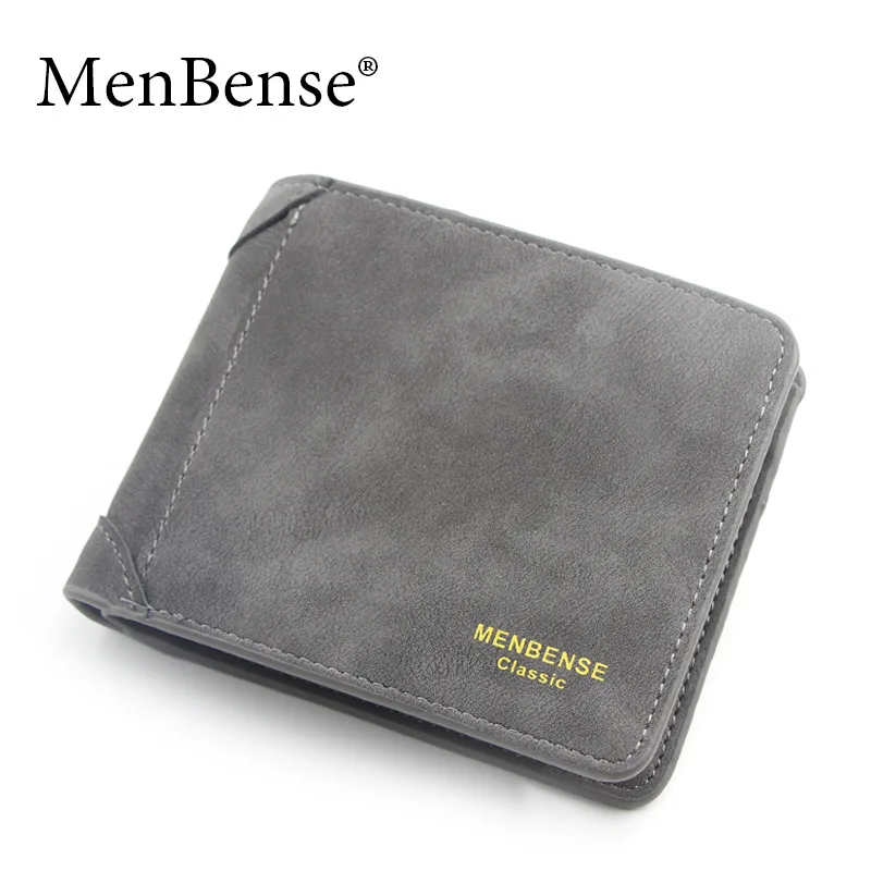2023 Luxury Wallet New Men's Wallet Short Frosted Leather Wallet Retro Two Fold Vertical Wallet Youth Korean Multi-Card Wallet 2
