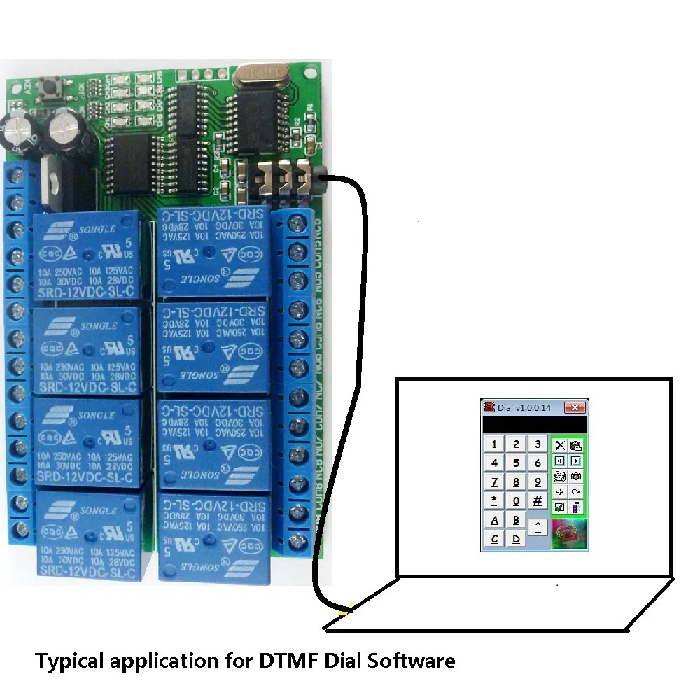 DTMF  , ȭ  ġ, Ʈ Ȩ Ʈѷ , 8 ä, AD22A08, DC 12V, MT8870  ڴ