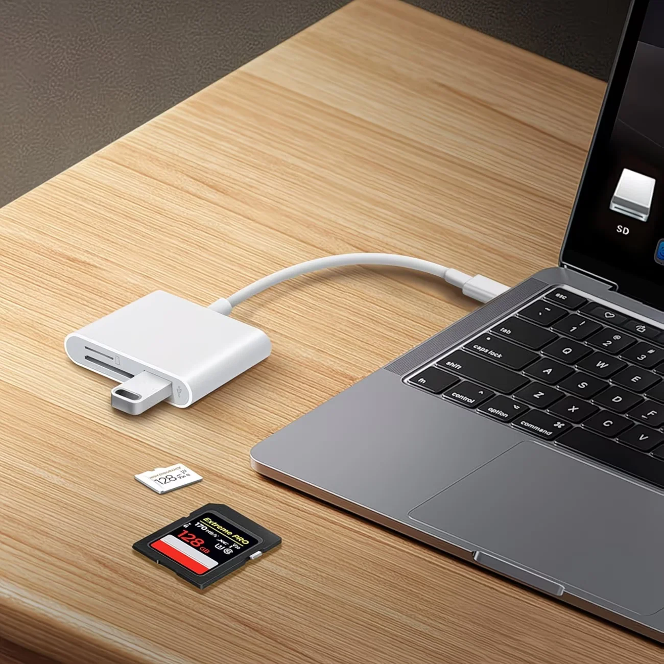 1개 3-in-1 USB C to SD 카드 리더기 (SD USB 3 포트 포함), 아이폰 15/16 Pro Max, 아이패드 Pro/Air/용 고품질 메모리 카드 어댑터