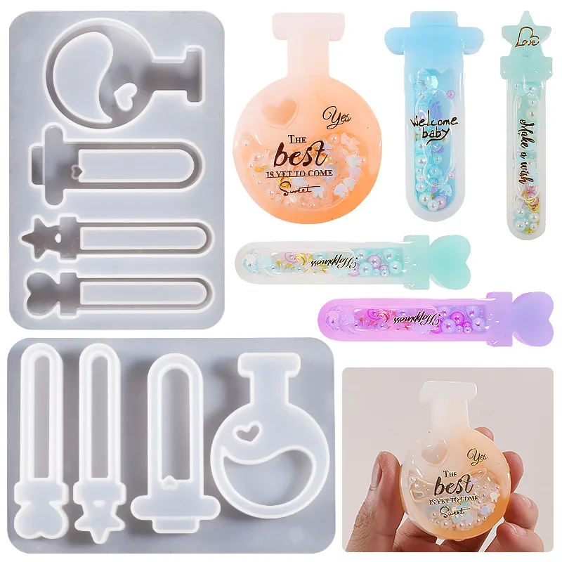 

Quicksand Test Tube Bottle UV Epoxy Mould DIY Pendant Mold Jewelry Tools Decoration Silicone Molds For Resin Jewellery Making