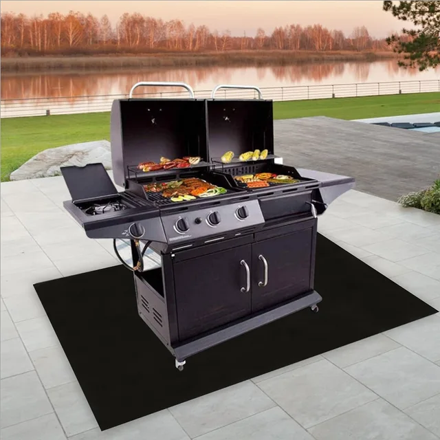 Grill Szőnyeg Alatti Tűz Pit Fedélzet Terasza Protect Tűzálló Padhoz A Serpenyő Főző Központja Kültéri Lapos Felső Gáz