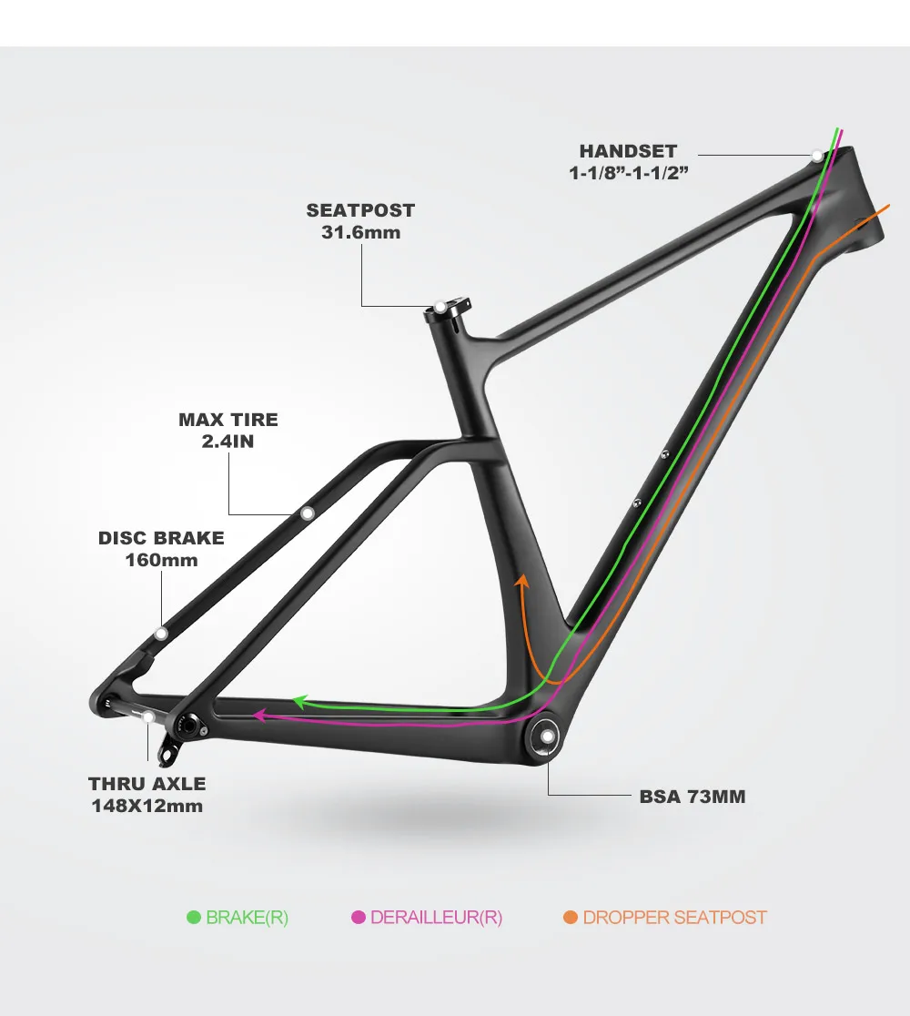 Full Carbon Road Frame Mountain Bike Gravel Cyclocross Frames and Bike