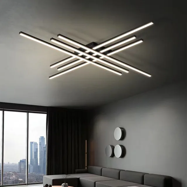 Modern Luxury Ceiling Lamp, Creative Linear Chandelier for Living Room, Dining Room, Bedroom, Elegant Decor 1