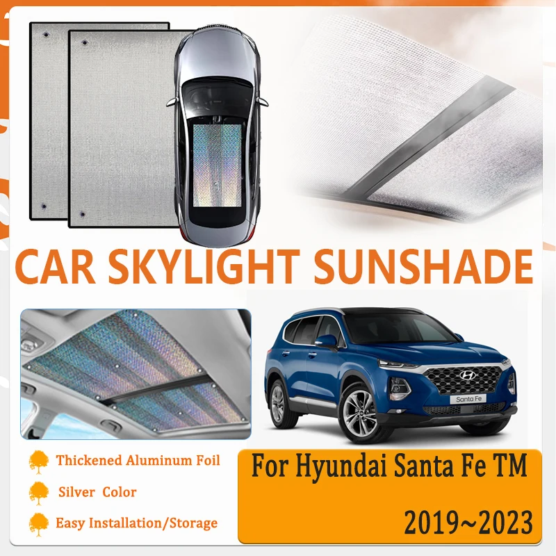 

Car Window Sunshade Pads For Hyundai Santa Fe TM 2019 2020 2021 2022 2023 Anti-UV Rug Skylight Covers Sun Visor Auto Accessories