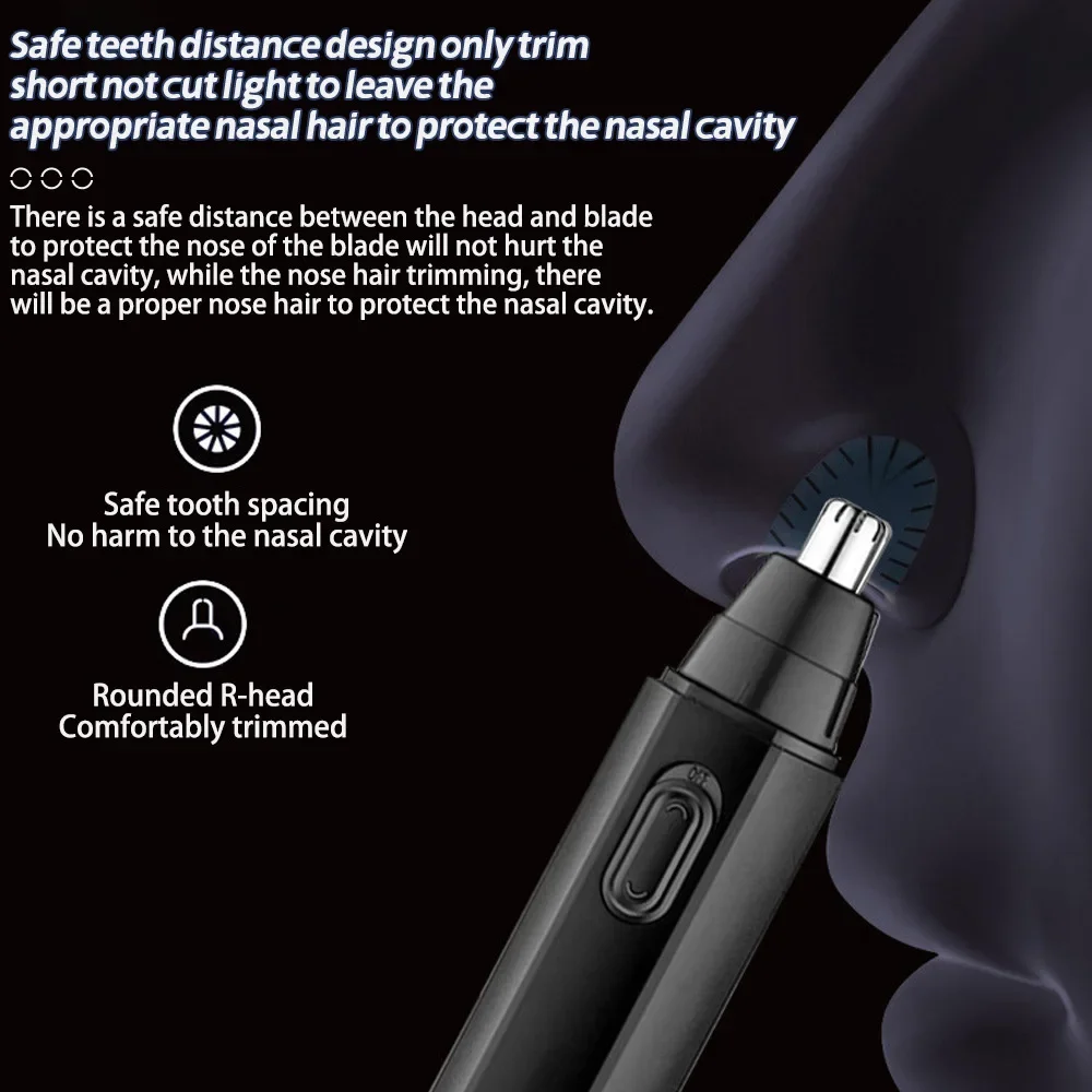 Electric Nose Hair Trimmer Men\'s Rechargeable Nose Cleaning and Nose Hair Removal Scissors Women\'s Shaving and Shaving Tool