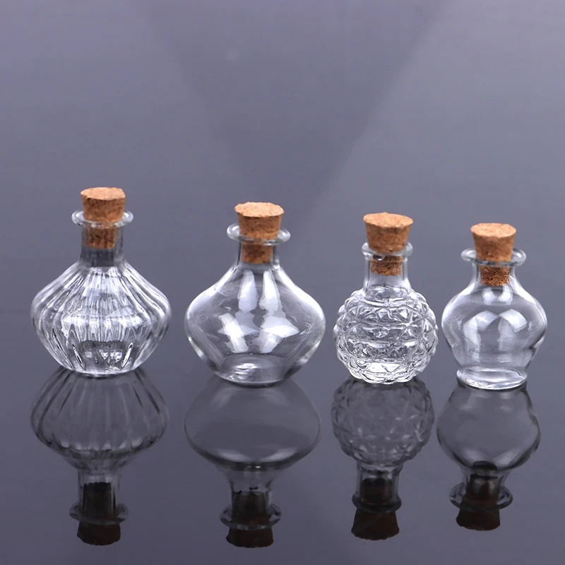 1:12 Dollhouse Miniature Storage Tank Glass Bottle With Cork Cover Mini Tiny Jar Flower Vases Model Toys Doll House Decor Access glass bottles,mini glass bottles,mini perfume bottles,mini storage boxes