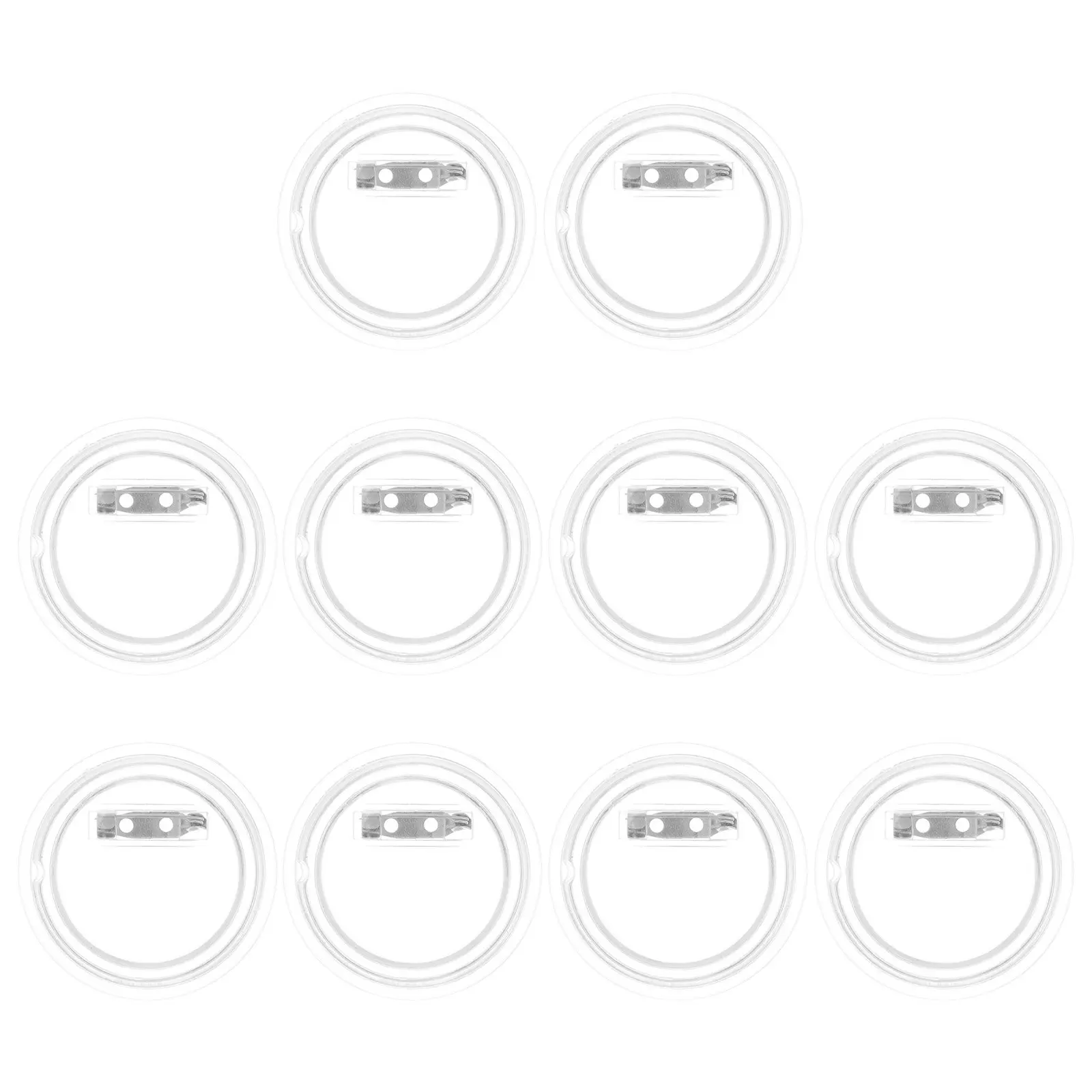 10Pcs 아크릴 배지 쉘 사진 버튼 DIY 제작 키트 빈 금속 버튼 핀 투명 공예 액세서리 배지 제작 용품