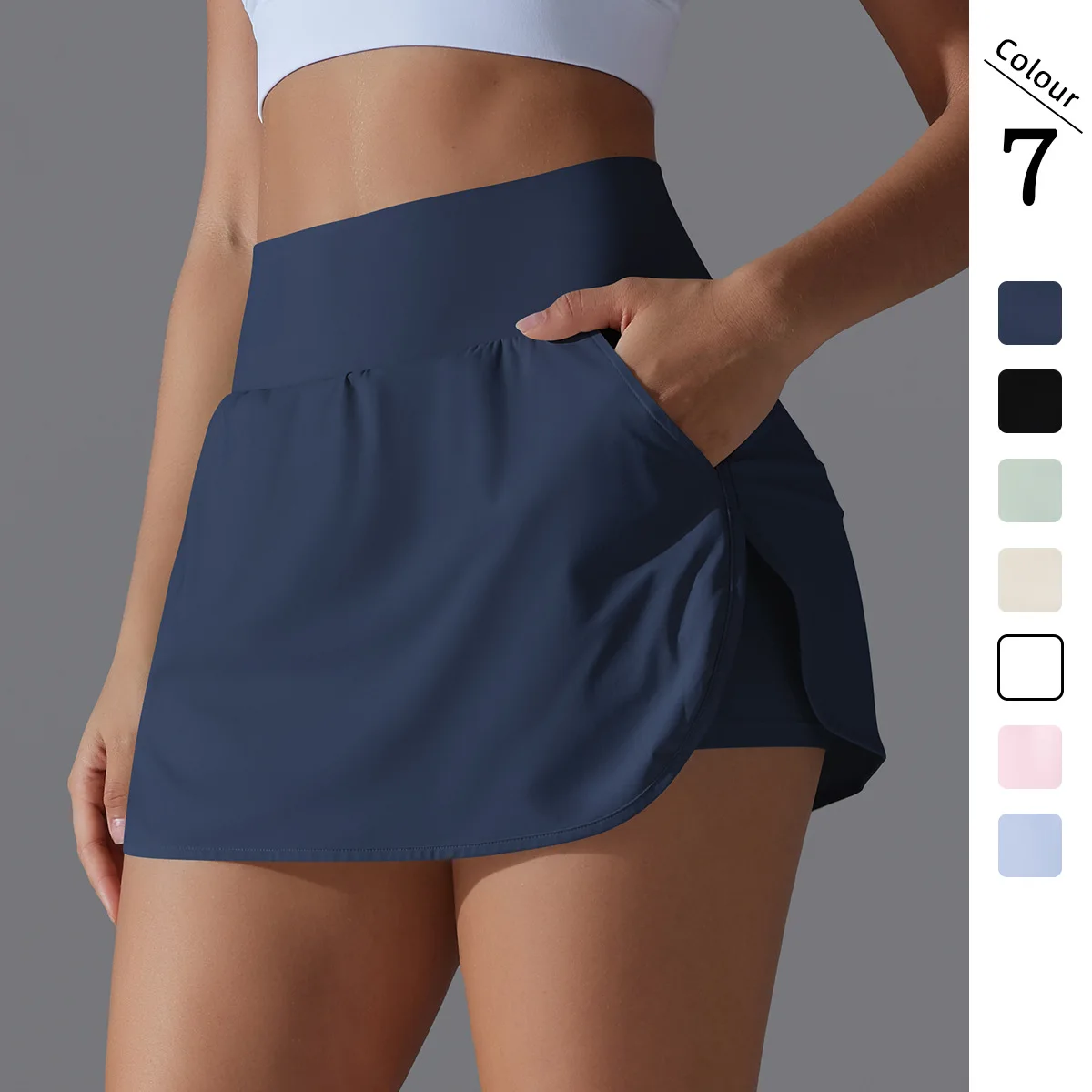 Women Gym Running Shorts Double Deck Quick Dry Gym Sport Shorts Fitness Jogging Workout With Pocket Sports Tight Short