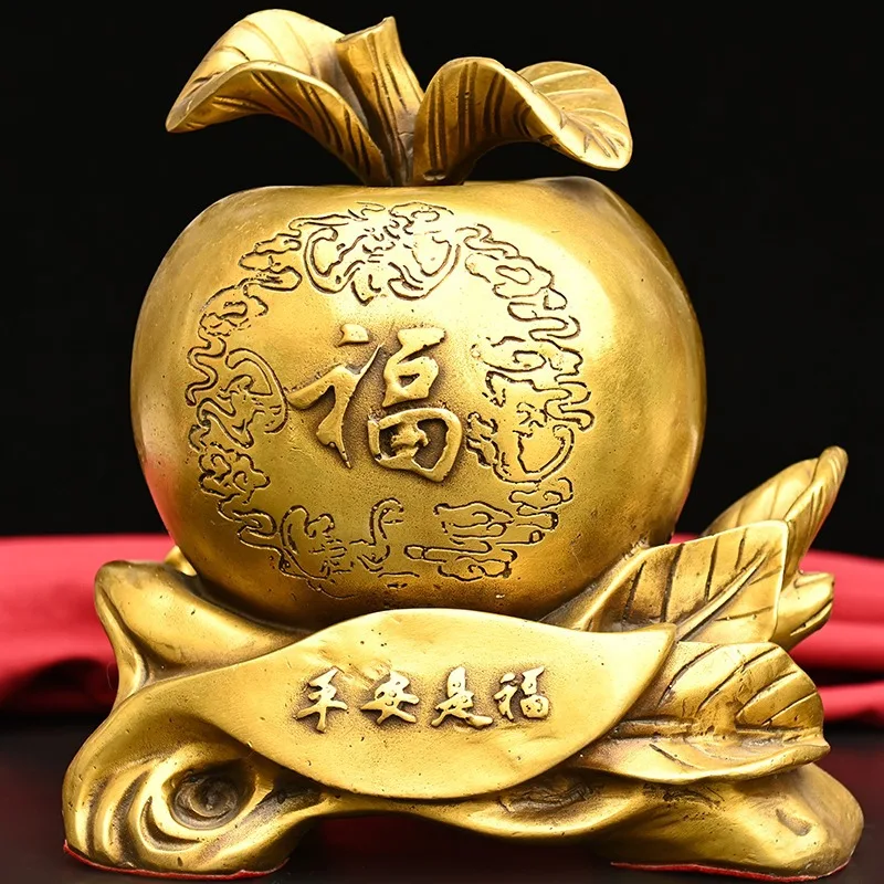 

Copper Fu Character Apple Coin Bank Brass Safe Is Fu Savings Bank Can Save Creative Personalized Desktop Ornaments