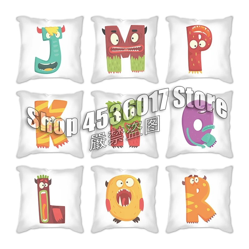 

クッション・カバー Alphabet Cushion Cover Sofa Home Decoration Cartoon cushions Pillowcase Bedroom Sofa Decorative Pillow Cover cojines