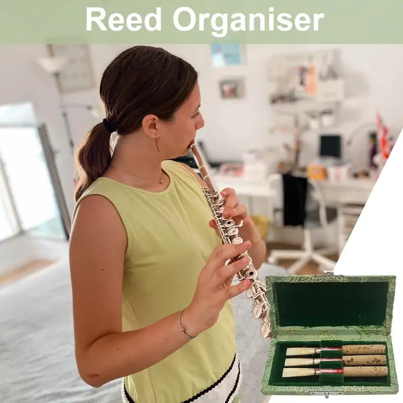 Oboe Reed Organizer Wood Oboe Reed Storage Case Box Holder Portable Exquisite Reeds Accessories For Beginners Professionals