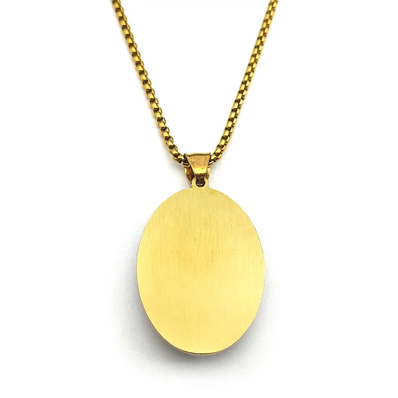 Virgin Mary Holding Baby Jesus Glass Pendant Necklace 2