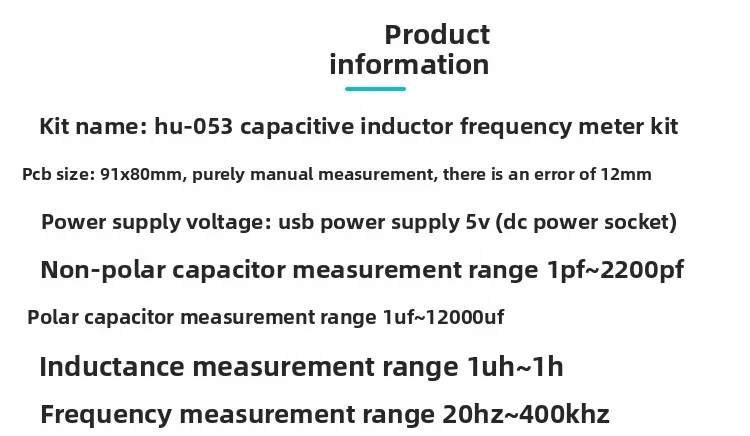 Kapazitäts-, Induktivitäts- und Frequenzmessungs-DIY-Kit Elektronik-Schweißübungsset 51 Einzelchip-Testerplatine – Detail 5