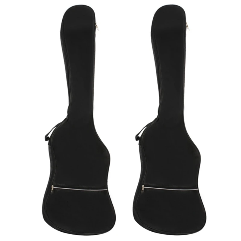 

2X HK.LADE Black Waterproof Double Straps Bass Guitar Backpack Gig Bag Case For Electric Bass Sponge Padded Bass Case