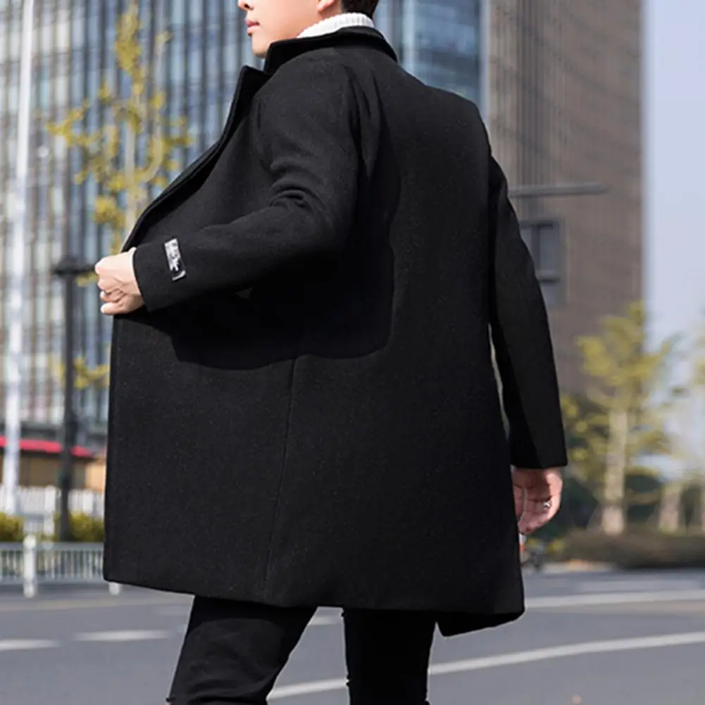 Men Trench Coat Long Sleeves Male Slim Fit Windproof Pockets Windbreaker Men Windbreaker for Daily Wear