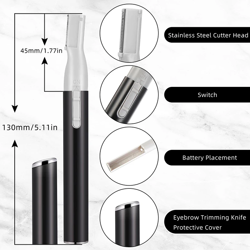 Electric Eyebrow Trimmer Mini Shaver Hair Remover Facial And Neck Blur Lips Body Arms And Legs