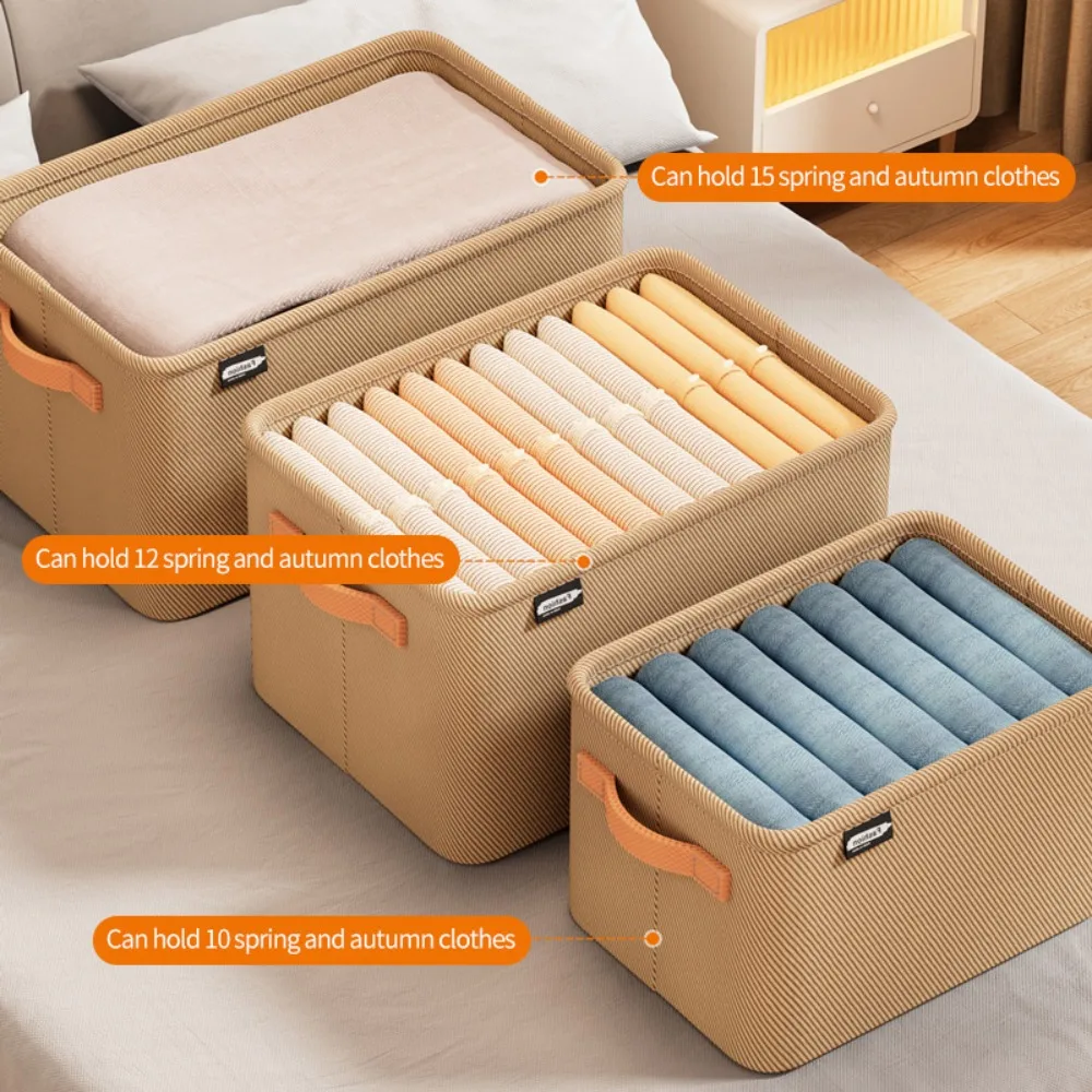 

Separation Clothing Storage Box Khaki/Grey Fabric Art Socks Storage Container Dividers Underwear Storage Drawer Multifunction