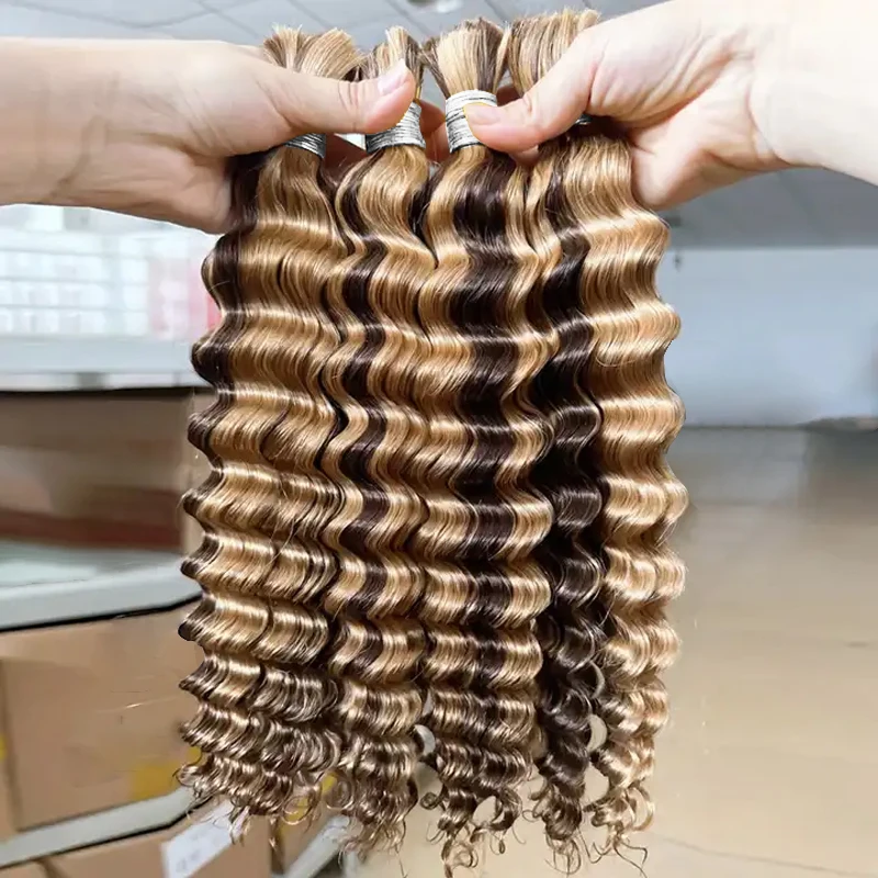 Loose Deep Curly Hair Real Remy Hair Bulks Unprocessed No Weft Curly Human Extensions Weaving for Women Braiding
