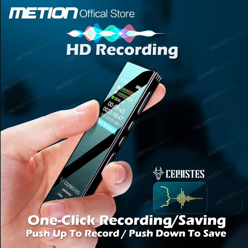 Voice Recorder High-Quality HD Digital Voice Recorder Noise Reduction Portable One-Click Recording Interview Meeting Voice Recorder mp3 player