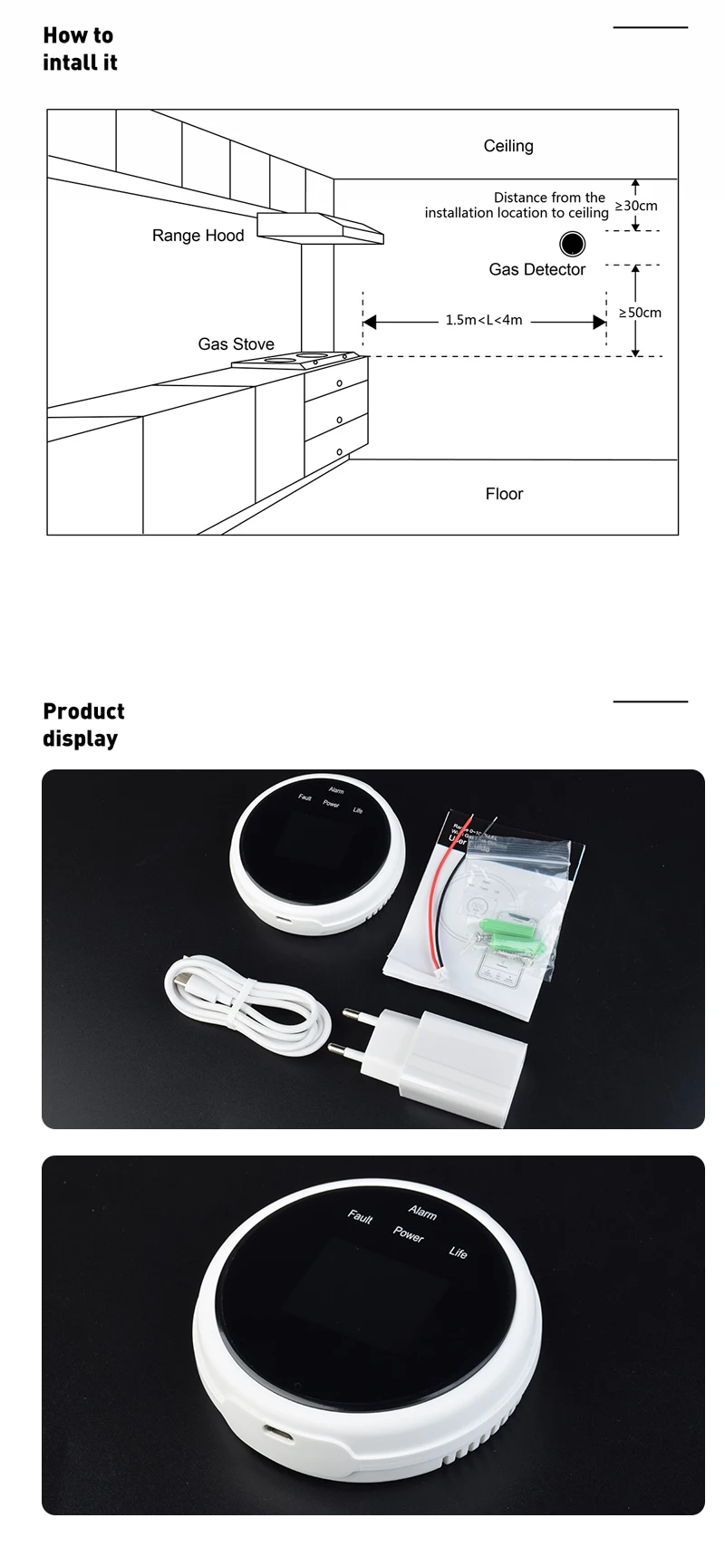 SMARSECUR Tuya WiFi GAS LPG Leak Sensor alarm Fire Security detector APP Control Safety smart home Leakage sensor smart life ring alarm hub plus keypad