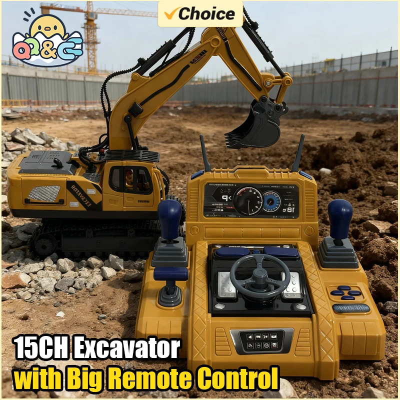 Remote Control Alloy Excavator Toy for Kids