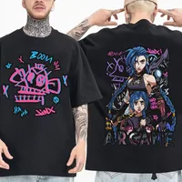 Jinx Arcane Monkey T Shirt Anime Cosplay Tees Women Men Grunge Aesthetic Short Sleeve High Quality Cotton EU Size Streetwear 1