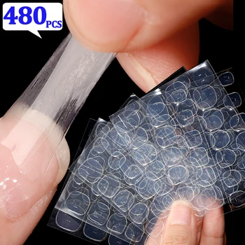 24/Sheet UV Nail Jelly Glue Clear Self-Adhesive Nails Glue Stickers Easy To Remove Jelly Gel Glues Patch for False Manicure Tips