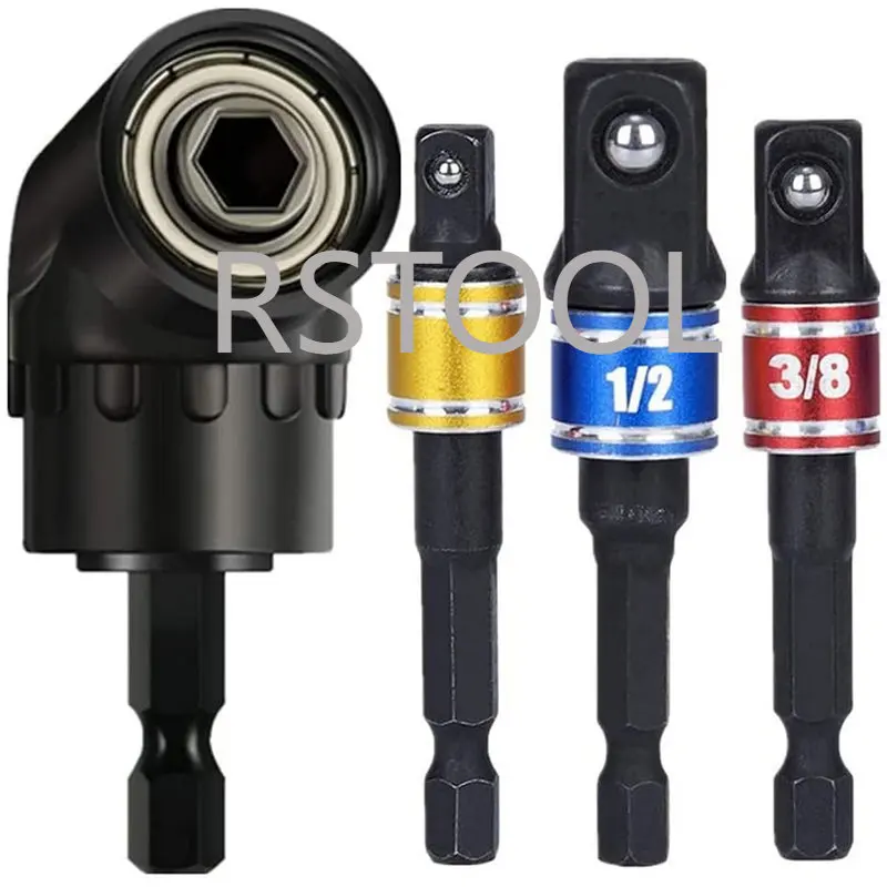 3pcs new 3 colours sleeve connecting rod head socket adapter impact hex shank drill bits bar set 1 4 3 8 1 2 bits 3Pcs 1/4 3/8 1/2