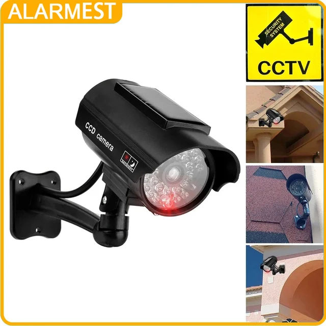 ALARMEST fausse caméra Solart factice étanche sécurité CCTV caméra de Surveillance avec lumière Led rouge clignotante extérieure intérieure 1
