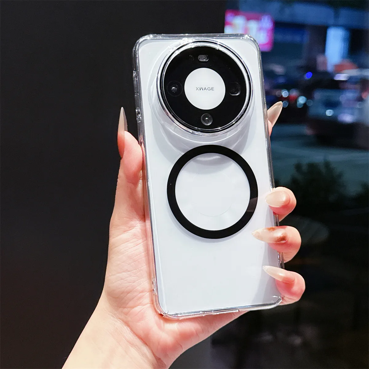 Ultra-Thin Transparent Magnetic Acrylic Case with Wireless Charging Support