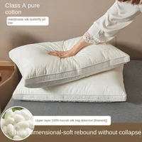 Silk Pillows 5 Star Hotel Bed Pillows Sleeping Pillow Neck Spine Protection Slow Rebound Sleeping Soft Washable Pillows Bedding 1