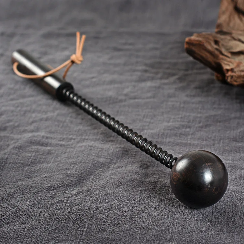 36Cm Acupoint Tapping Massage Hammer Stick Body Stress Relief Retractable Spring Handle Sandalwood Ball For Neck Leg Relaxation spring type safety valve pressure relief valve brass 1 2 3 4 1 inch adjustable steam boiler gas storage tank dn15 dn50