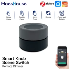 

New Tuya ZigBee Smart Knob Switch Wireless Scene Switch Button Controller Battery Powered Automation Scenario Smart Life App