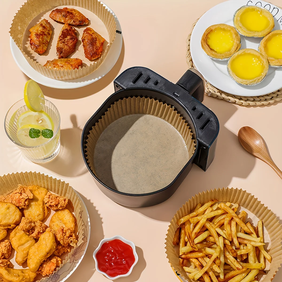 25pcs-Air Fryer Paper Liners Non-stick Disposable for fryers