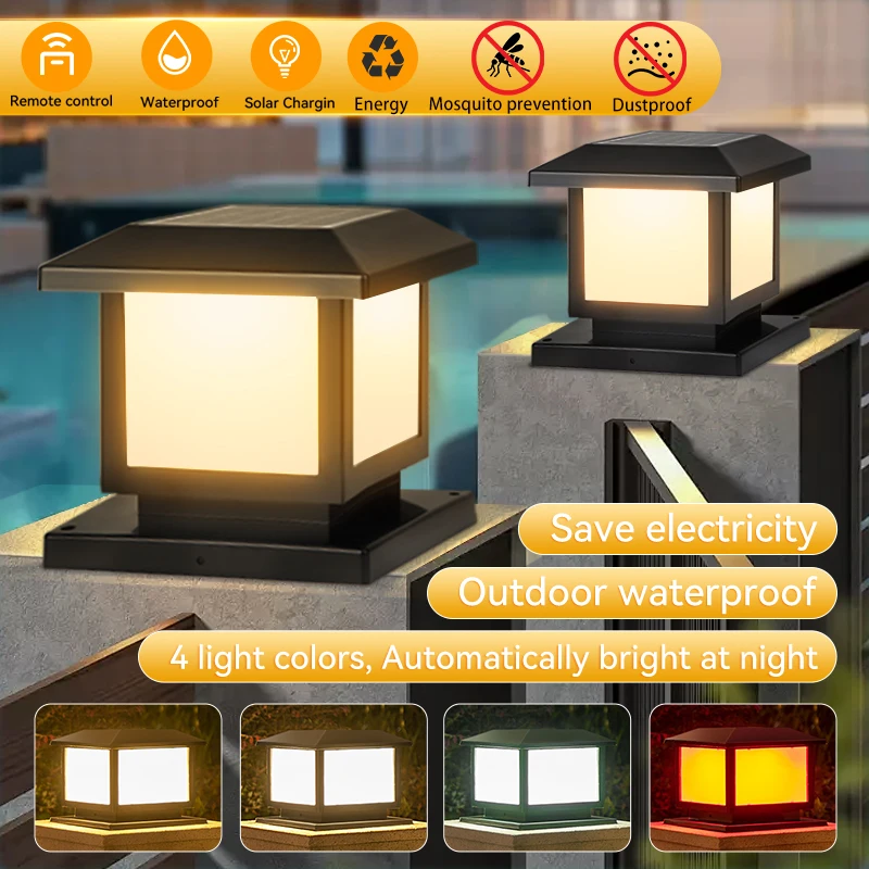 Outdoor Solar Lights Waterproof Sunlight Classical Style Remote Control LED Light Garden Corridor External Solar Power Lamp Led 2