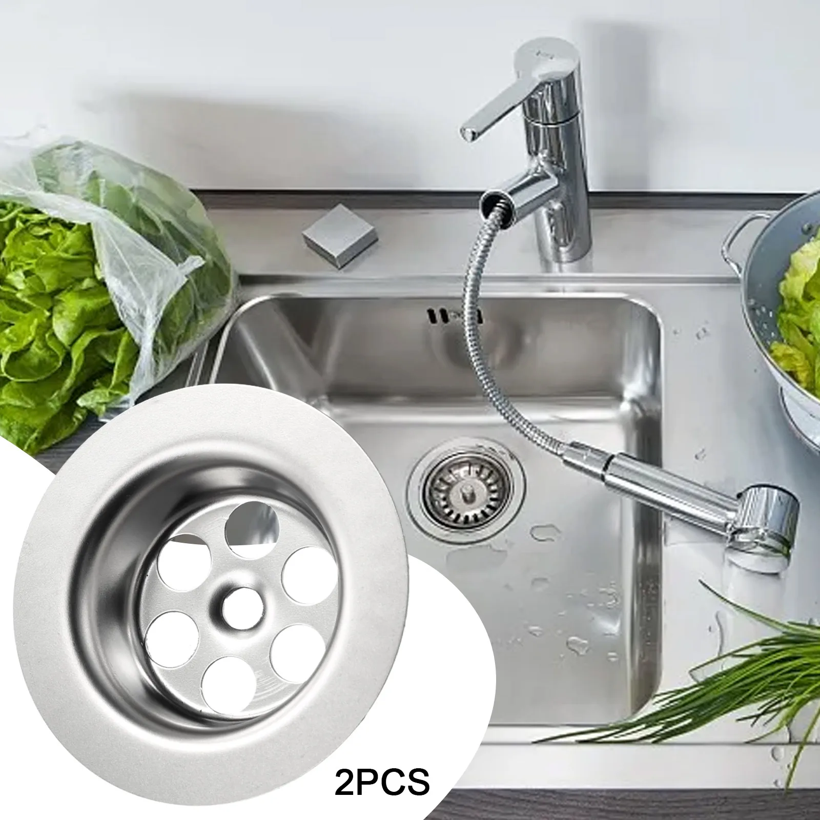 2 Pezzi Tappi Per Lavello Filtro Per Lavello Della Spazzatura Coperchi Per Fori Di Scarico Del Bagno 64Mm Diametro Esterno Accessorio Per Scolapiatti 